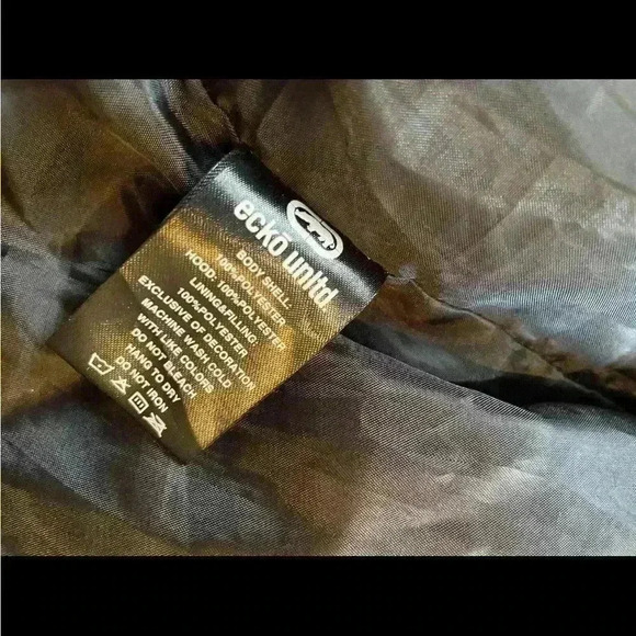 Ecko Unltd Hoodie Puffer Vest Mens Size XXL Zip Closure Pocket Gray Camo Print - Picture 16 of 16